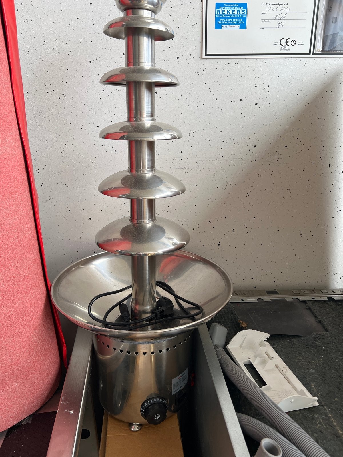 Roestvrijstalen chocoladefontein - 5 lagen, Ophalen, Gebruikt