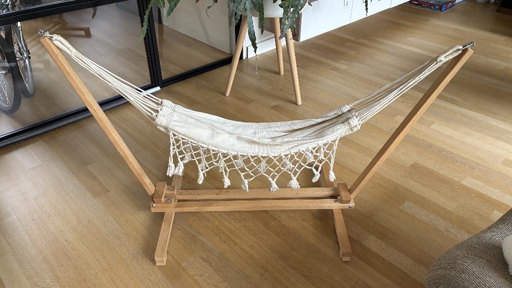 Babyhangmat met houten standaard, Kinderen en Baby's, Overige Kinderen en Baby's, Ophalen, Nieuw