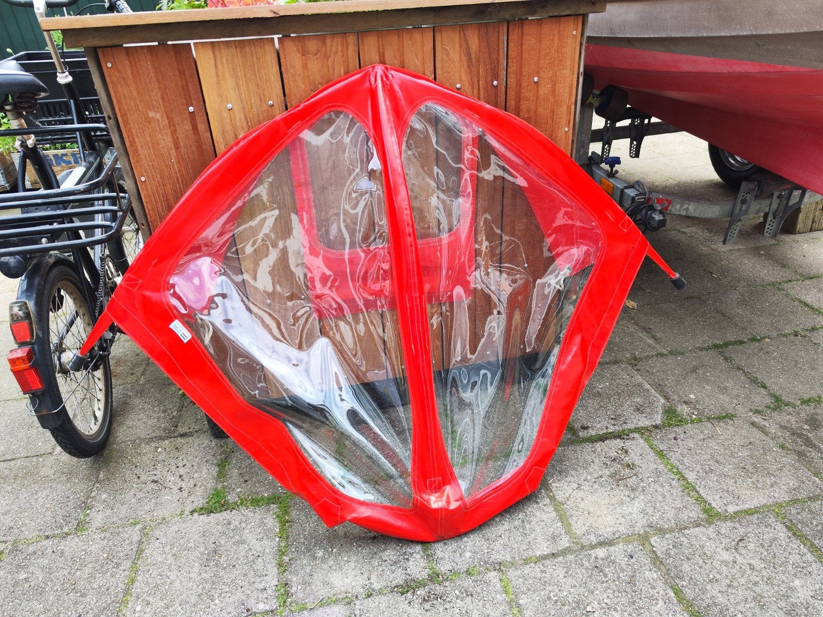 Rode hoes voor Bakfiets nl/ korte, Fietsen en Brommers, Fietsaccessoires | Aanhangers en Karren, Ophalen, Gebruikt, 80 kg of meer