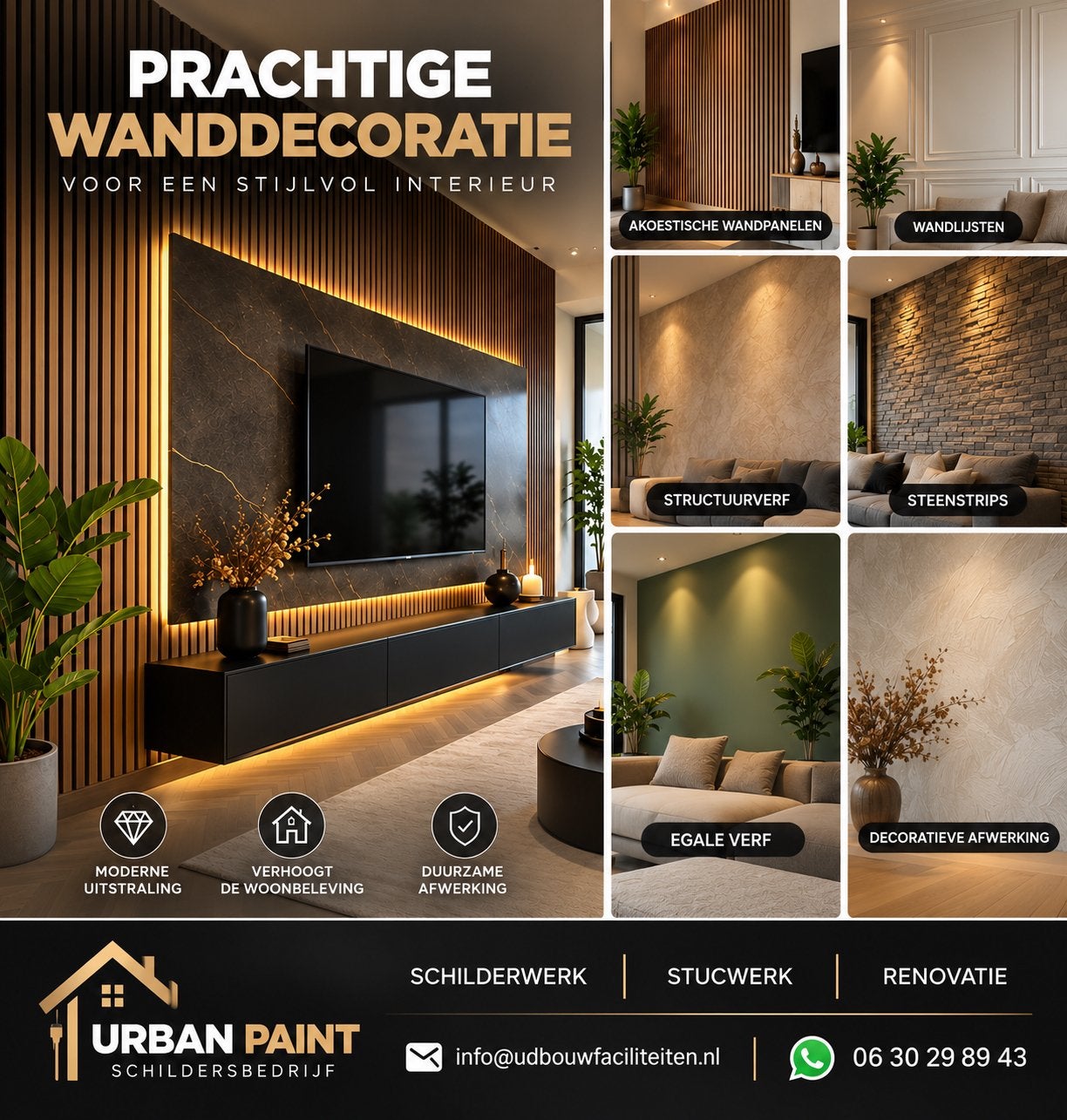 Cinewall of wanddecoratie op maat gemaakt, Hout, Meerkleurig, Ophalen of Verzenden, Modern