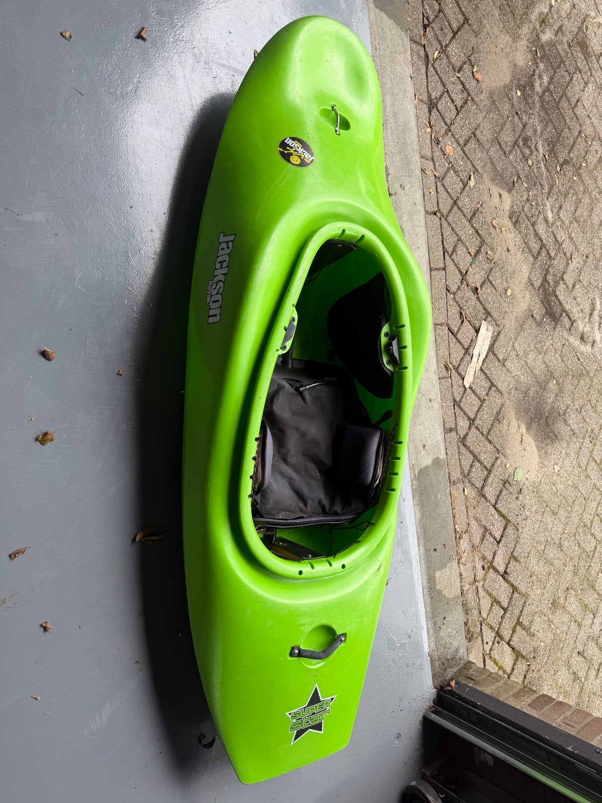 Jackson Kayak Super Star - Groene Playboat, Ophalen of Verzenden, Gebruikt, 1-persoons
