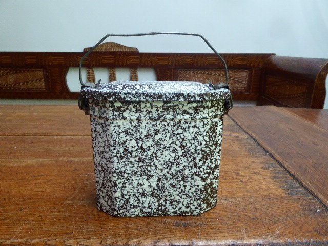 Antieke emaille lunchbox, Ophalen of Verzenden