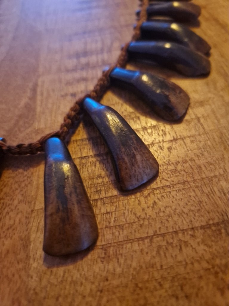 Etnische ketting met wilde paardentanden, Ophalen of Verzenden