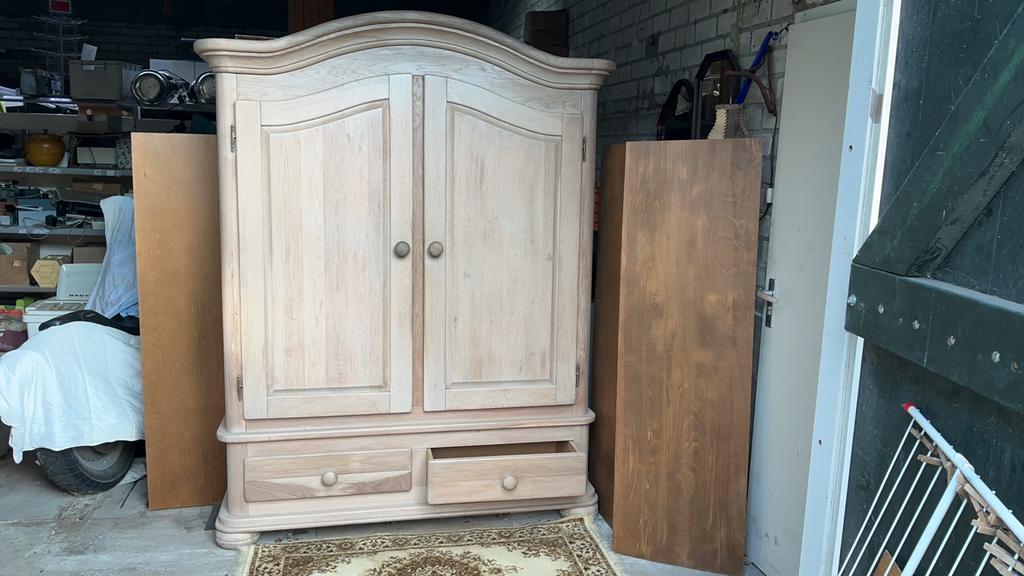 Mooie degelijke eiken kast met 3 liggers en 2 laden., Ophalen of Verzenden, Zo goed als nieuw