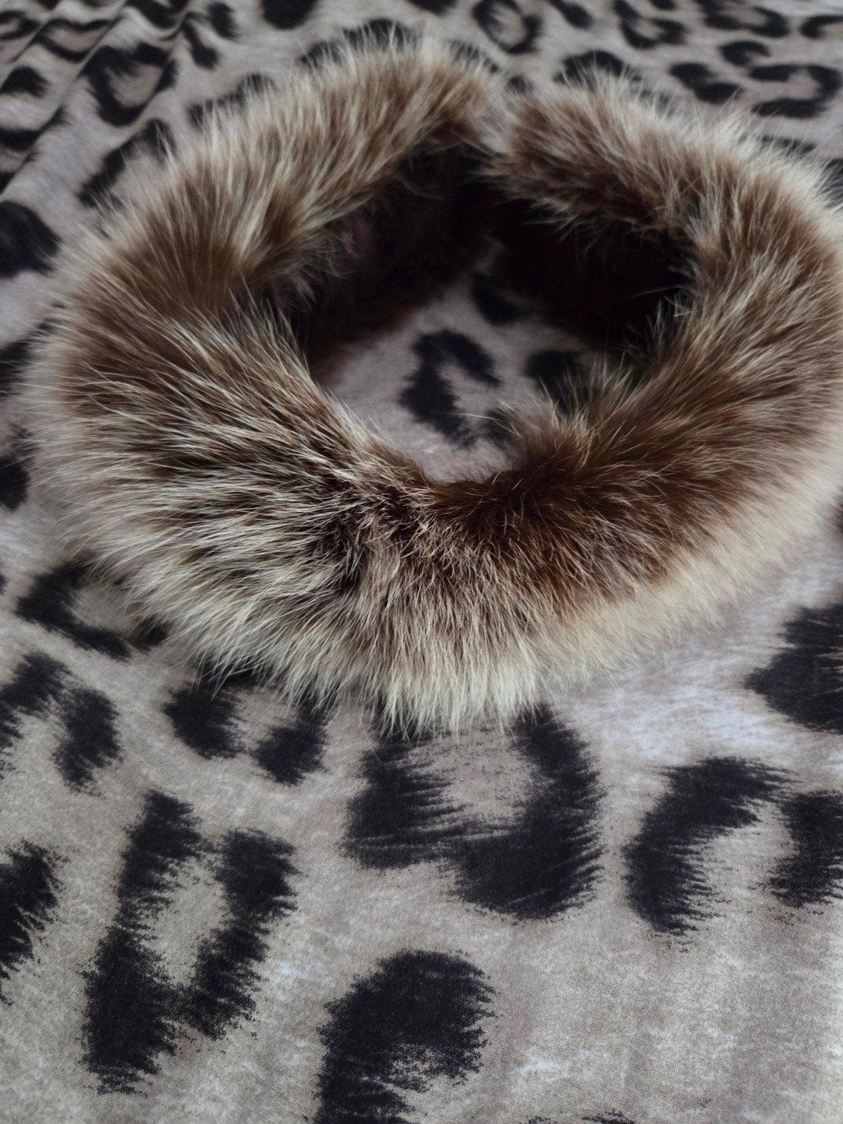 Luxe Bont hoofdband - Bruin/Grijs, Kleding | Dames, Ophalen of Verzenden, Zo goed als nieuw, Muts