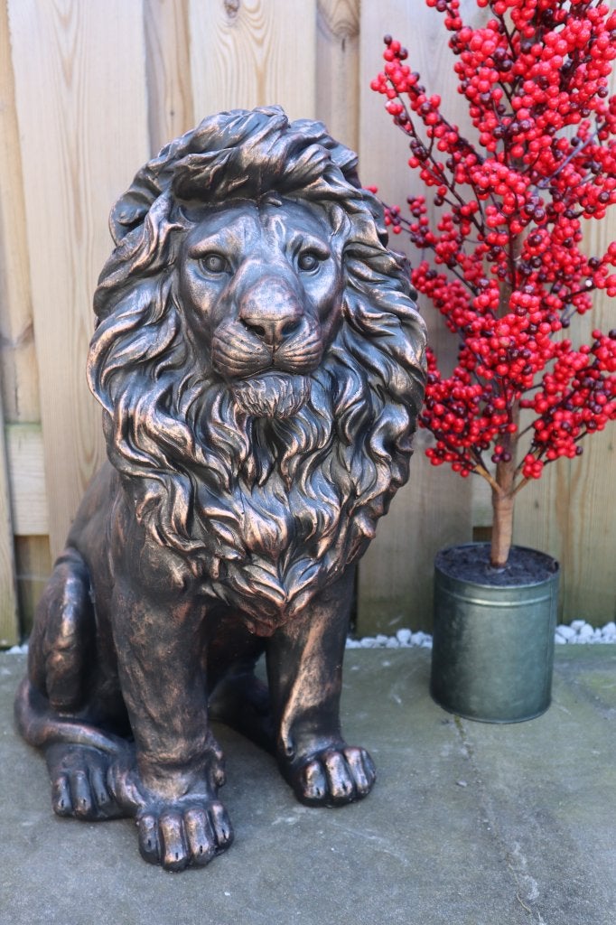 Leeuw beeld brons 60cm I Tuinbeeld & woondecoratie