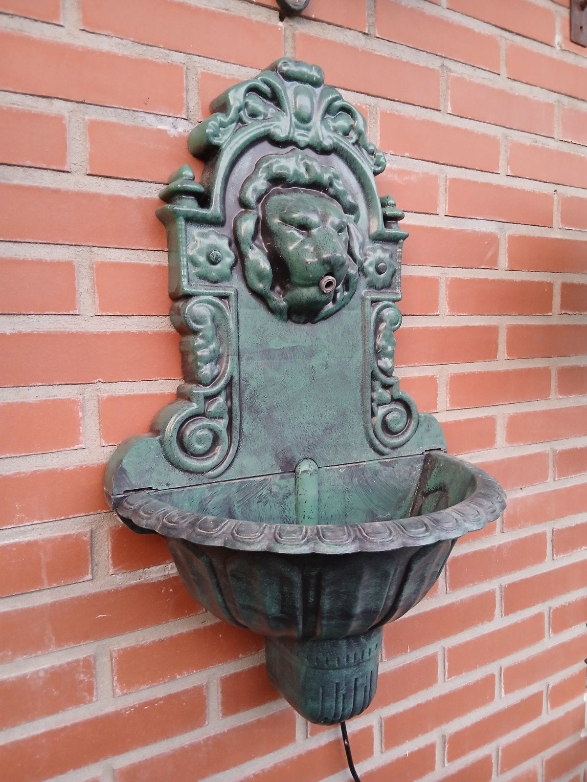 Wandfontein met leeuwenkop - Groen gietijzer, Ophalen of Verzenden, Nieuw