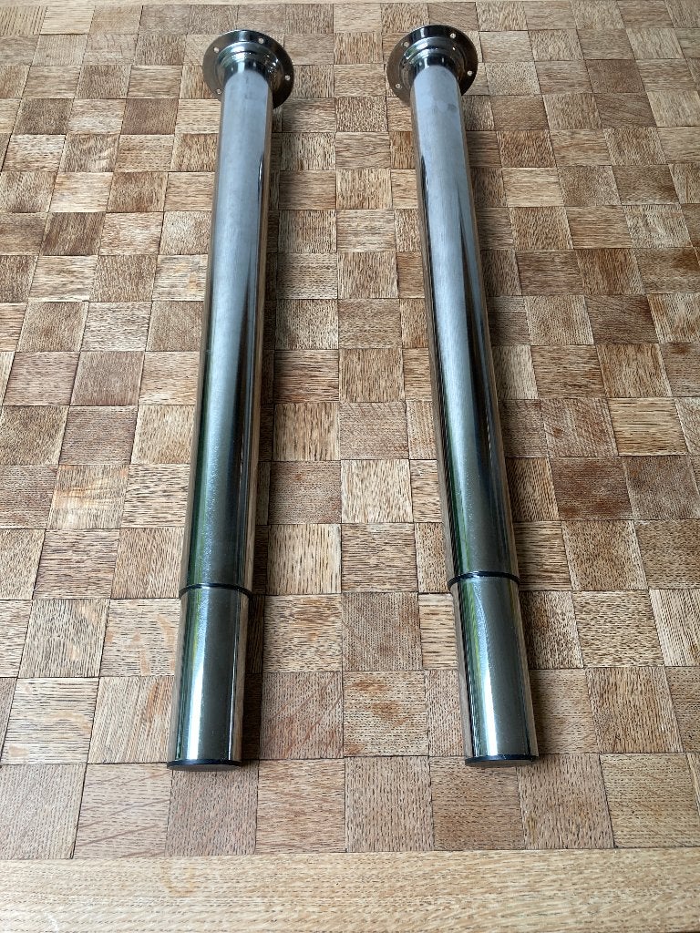 Set van 2 IKEA Gape Verstelbare Tafelpoten – Chroom, Ophalen, Tafelpoot, Minder dan 50 cm, Gebruikt