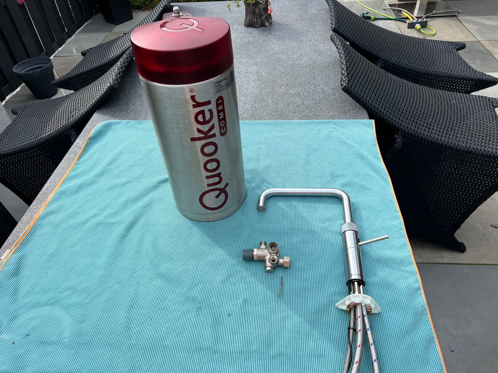 Quooker combi E 7 ltr met kraan RVS 3/1 en mengventiel, Ophalen of Verzenden, Zo goed als nieuw