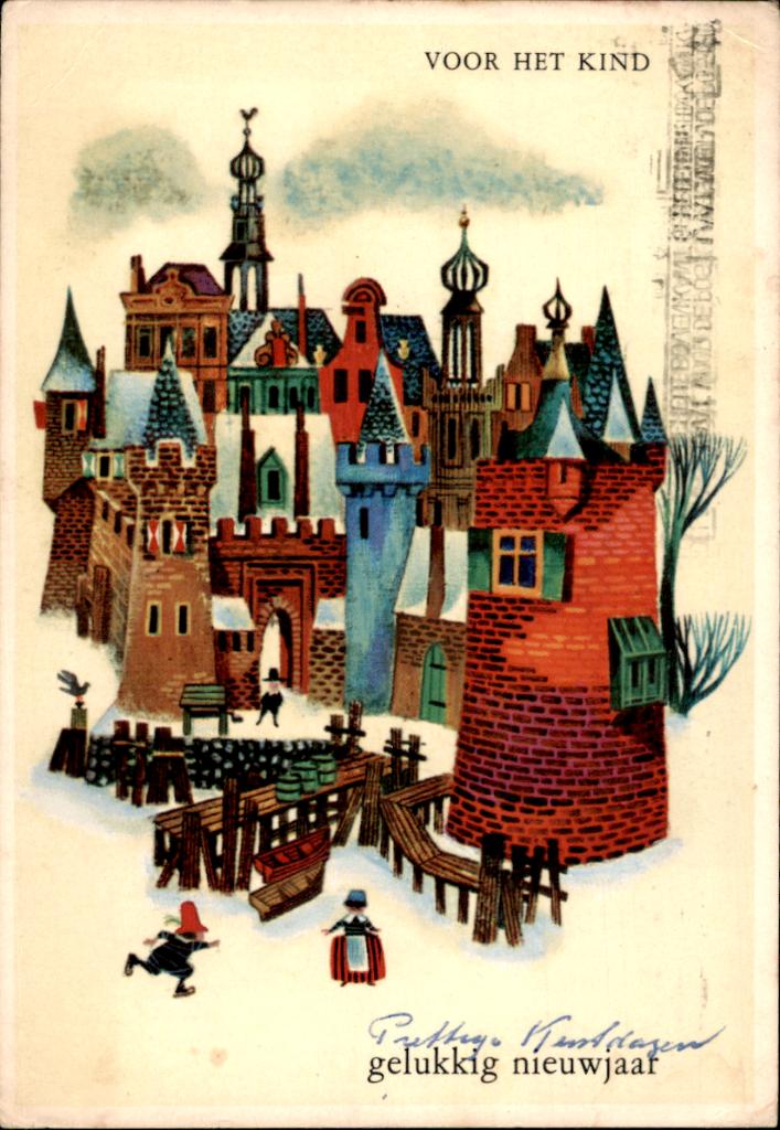 Voor het kind, kasteel met aanlegsteiger, Ton Beek, Verzenden, 1960 tot 1980, Gelopen, Feest(dag)