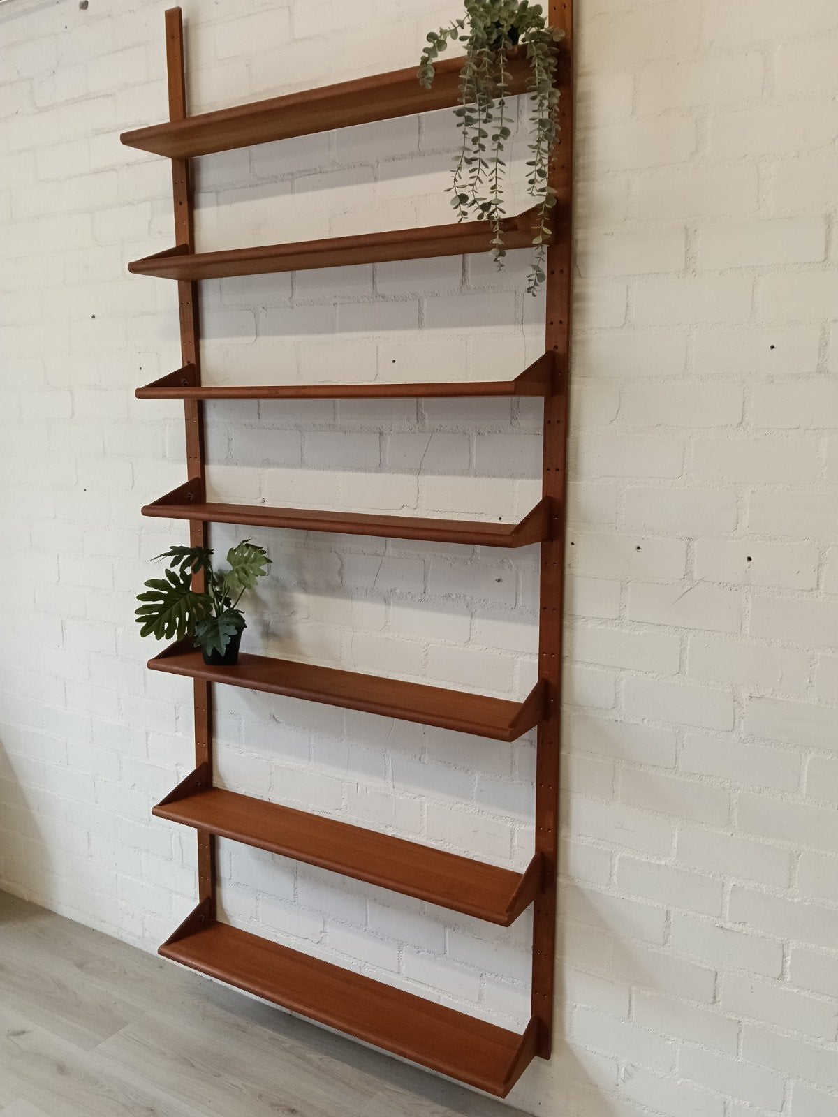 Vintage Teakhouten Wandsysteem met 8 Planken - Jaren '60, Ophalen, Gebruikt, 200 cm of meer, Teakhout