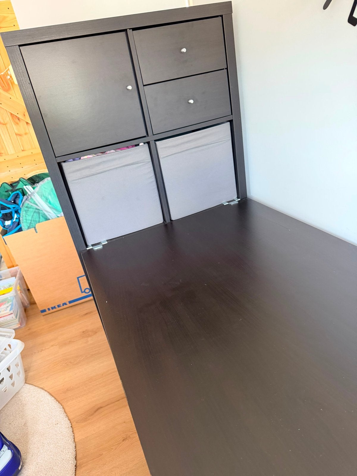 IKEA Bureau-kast combinatie met opbergruimte, Ophalen, Zwart, Gebruikt, Met lades