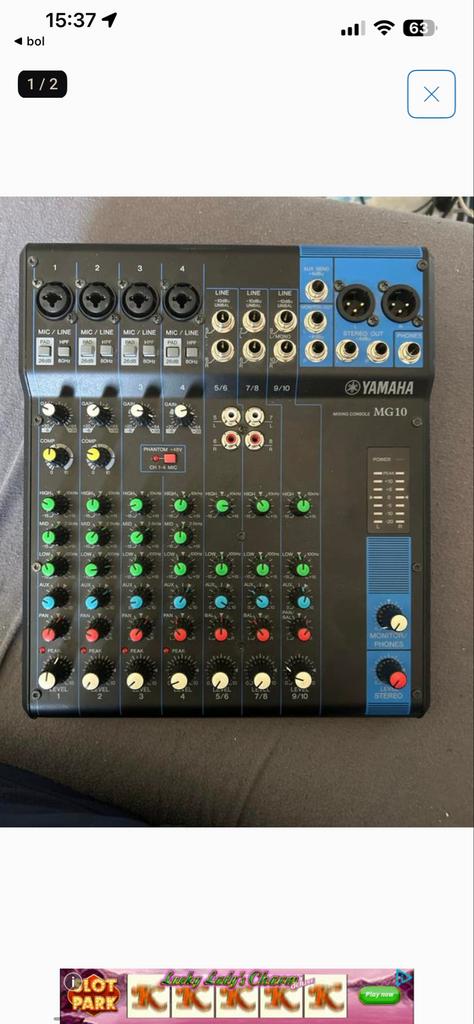Yamaha MG10 Mengpaneel - Compacte Mixer voor Studio/Live, Ophalen of Verzenden, Zo goed als nieuw, 5 tot 10 kanalen, Microfooningang
