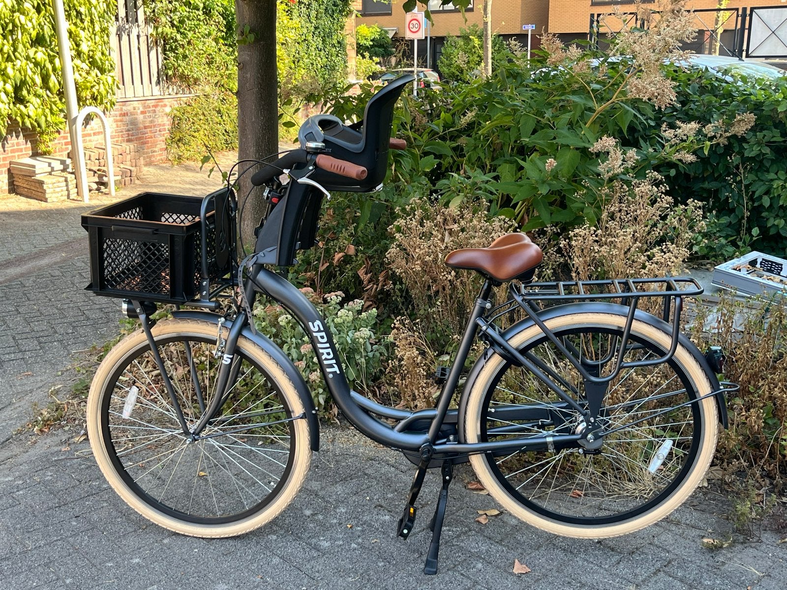 Spirit carry n3 moederfiets met kinderzitje en mand, Fietsen en Brommers, Fietsen | Dames | Moederfietsen, Zo goed als nieuw, 50 tot 53 cm