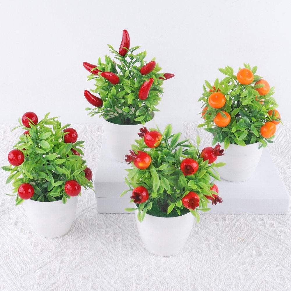 Kunst Fruitboom Inclusief Pot / Kunstbloem Kunstplant Peper, Verzenden, Nieuw, Kunstplant, Met pot of vaas