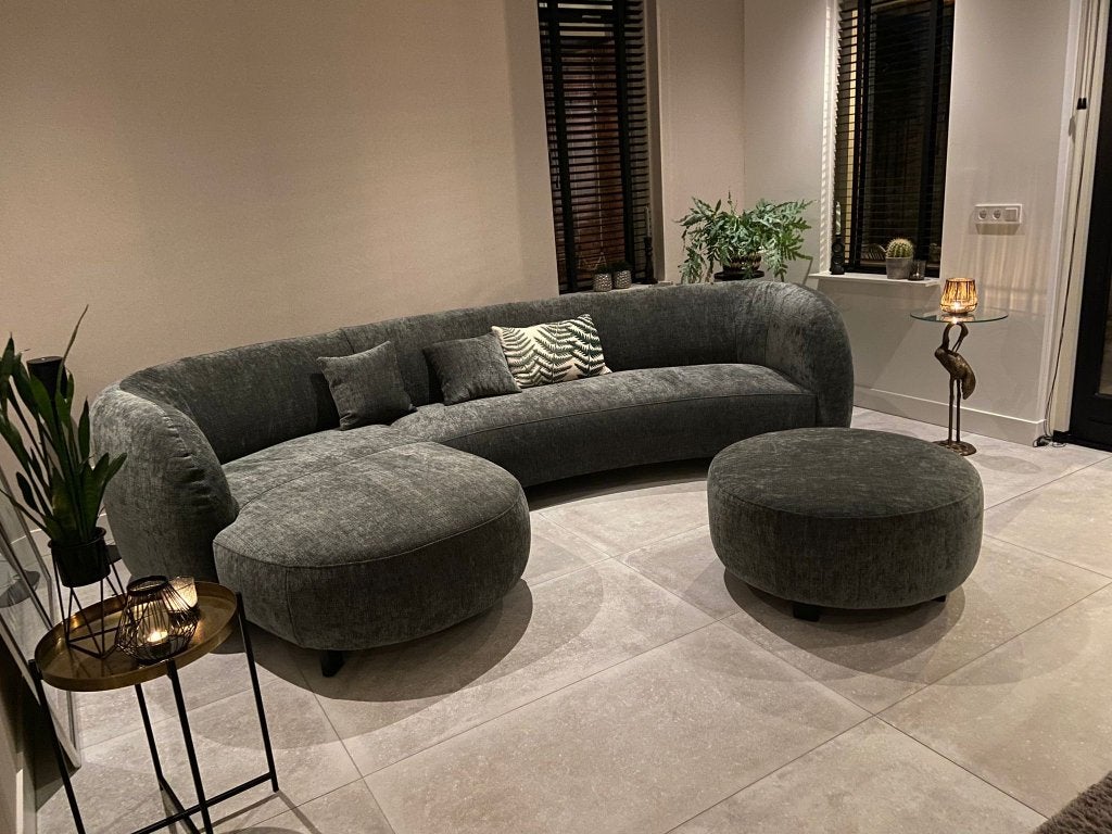 Moderne Lounge Bank 3+1 zits met poef en kussens (2024), Huis en Inrichting, Ophalen, Hout, Hoekbank, 300 cm of meer