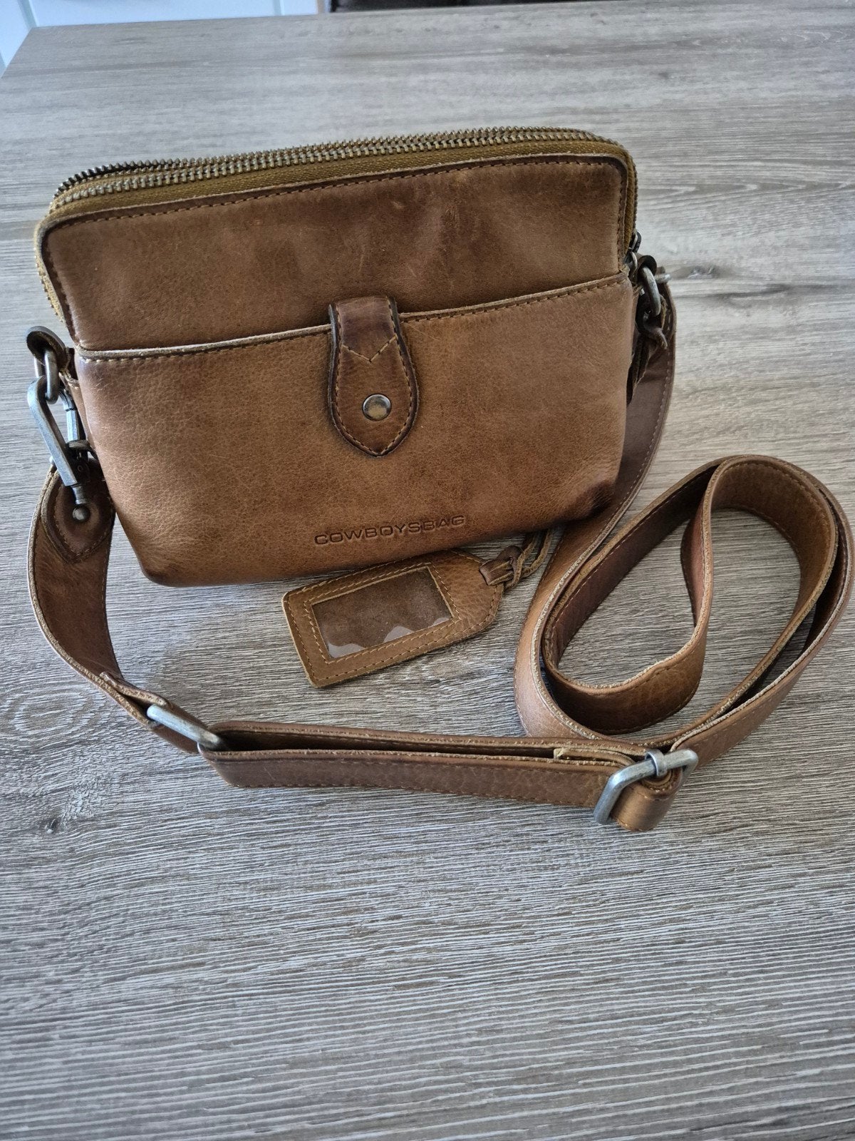 COWBOYSBAG Leren Schoudertas - Bruin, Sieraden, Tassen en Uiterlijk, Gebruikt, Bruin, Leer, Ophalen