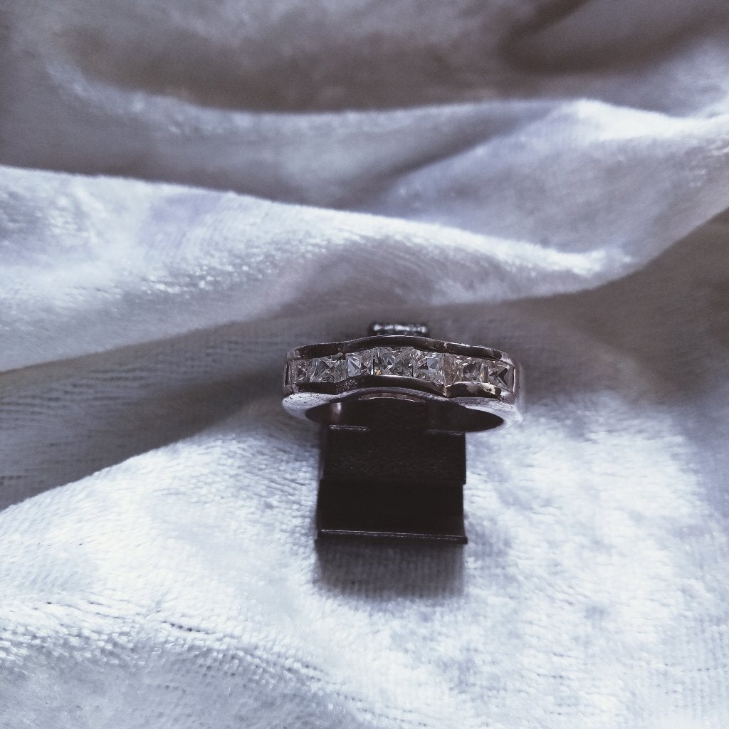 Mooie Smalle Zilveren Ring met Bergkristal - 3 Golfjes, Sieraden, Tassen en Uiterlijk, Verzenden, Zilver, Ring, Met edelsteen
