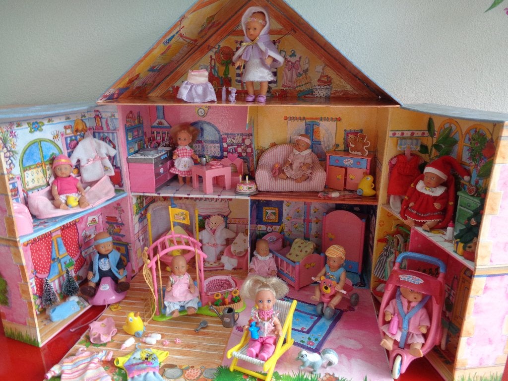 Baby Born Mini World: het grote poppenhuis + compl. invent., Ophalen of Verzenden, Gebruikt, Poppenhuis