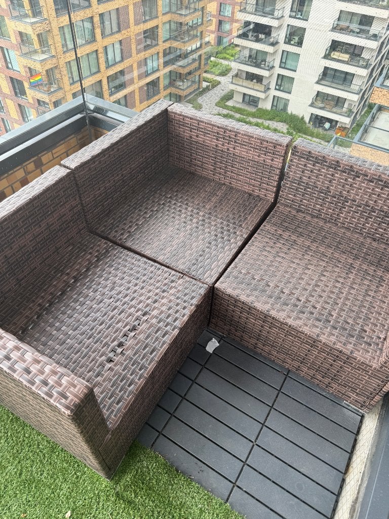 Lounge set buiten, Ophalen, Kunststof, Gebruikt, 3 zitplaatsen
