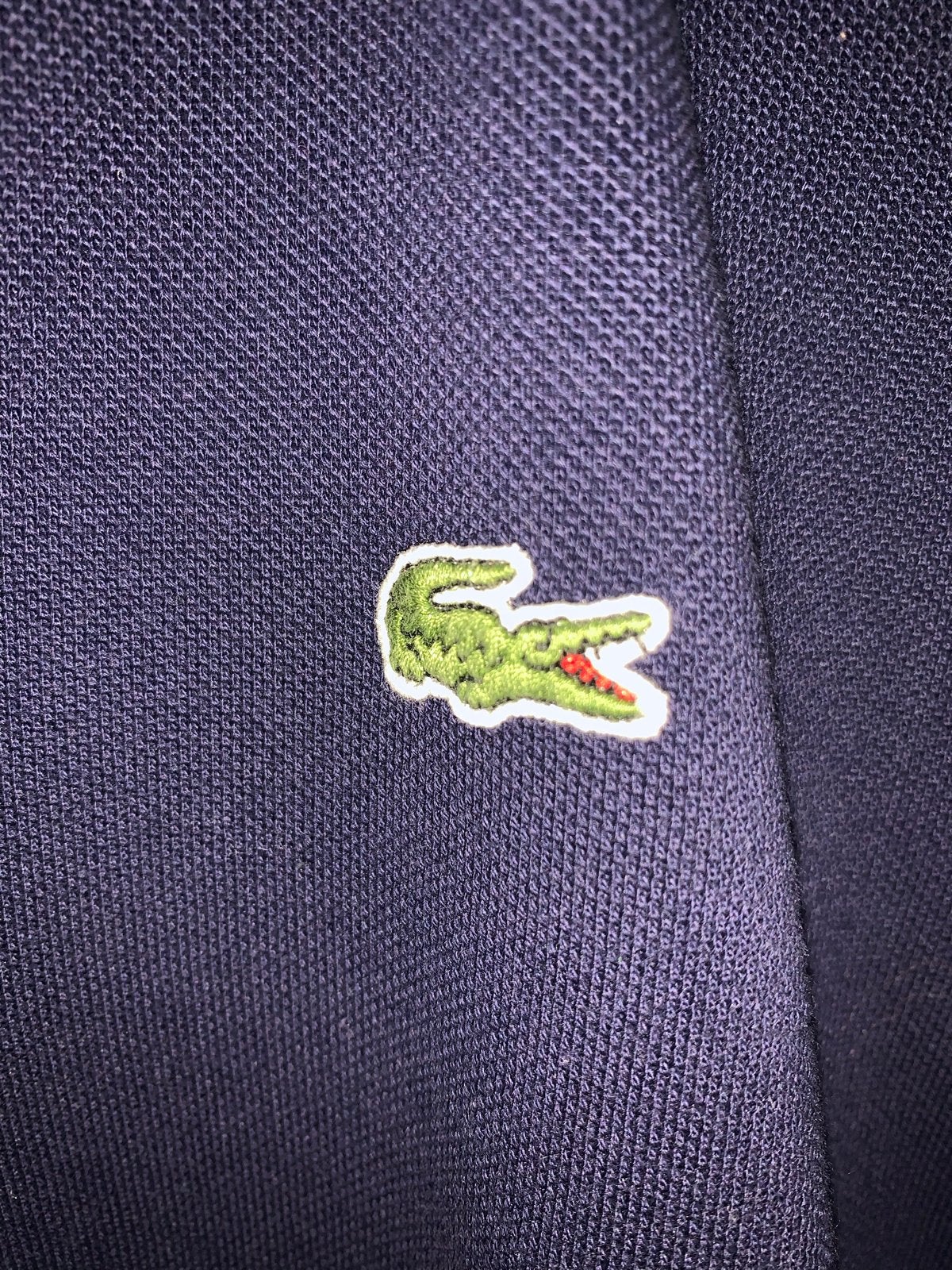 Lacoste polo lange mouwen donkerblauw maat L, Ophalen of Verzenden, Zo goed als nieuw, Blauw