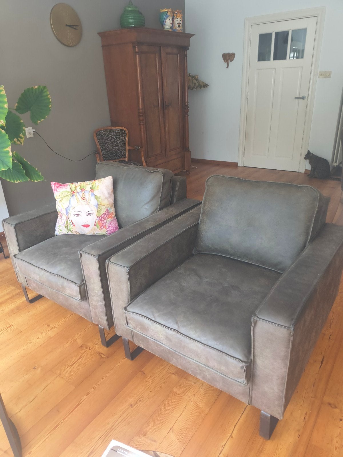 2 Comfortabele fauteuls, Ophalen of Verzenden, Gebruikt, 75 tot 100 cm, 75 tot 100 cm