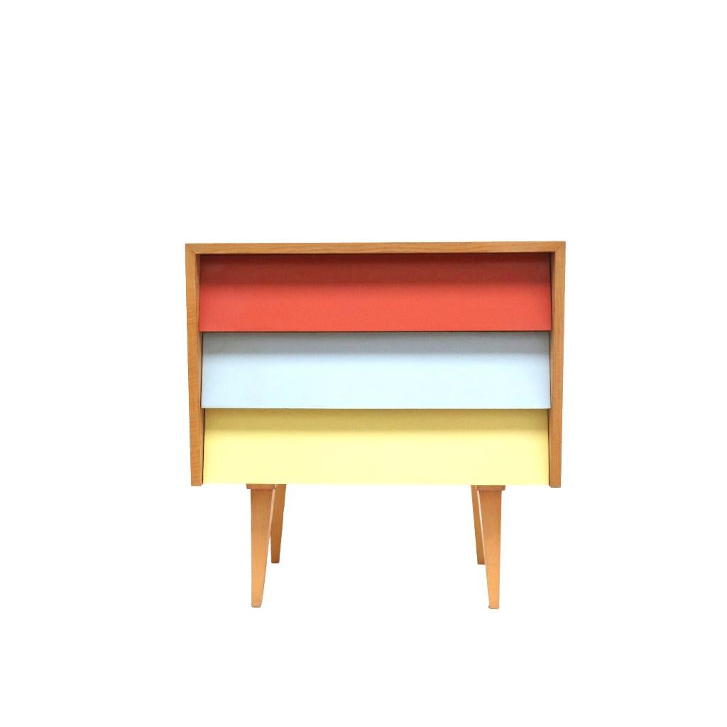 Unieke vintage design ladekast jaren '60 retro midcentury, Verzenden, 50 tot 100 cm, Zo goed als nieuw, 3 of 4 laden