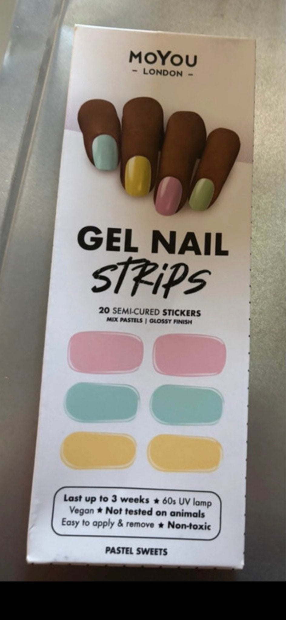 Moyou London Gel Nagellak Strips - Pastel Sweets, Ophalen of Verzenden, Nieuw, Gehele gezicht, Overige typen