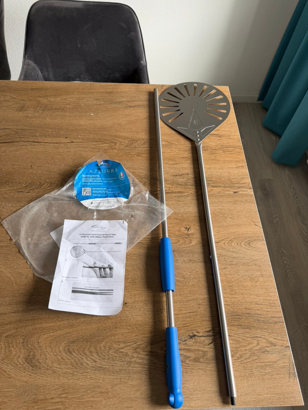 Gi Metal Pizza Draai Schep 23 cm geperforeerd, Ophalen of Verzenden, Zo goed als nieuw