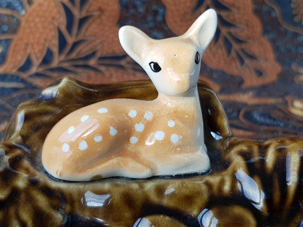 Mooi oud Engels bakje met hert van SylvaC porselein 16 cm., Ophalen of Verzenden