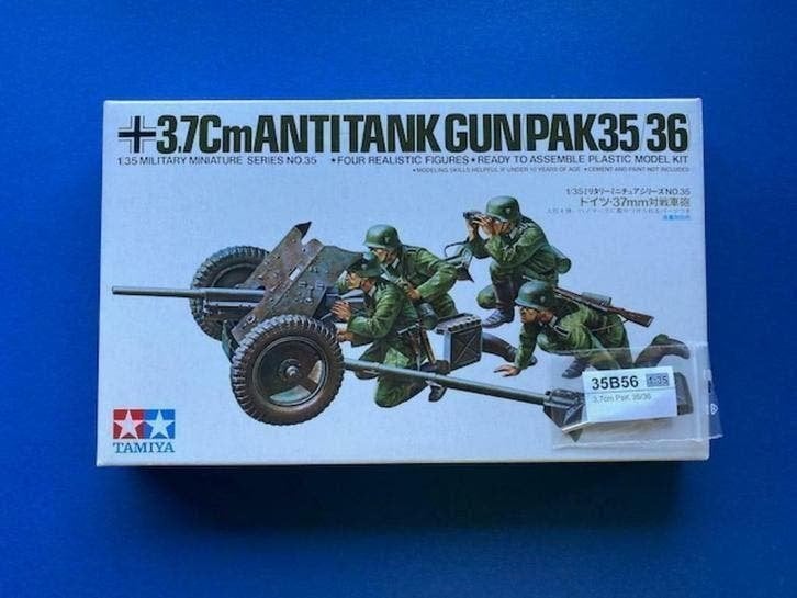 TAMIYA 35035 3.7cm Anti-Tank Gun Pak35/36 1/35 incl alu, Hobby en Vrije tijd, Verzenden, Nieuw, 1:35 tot 1:50