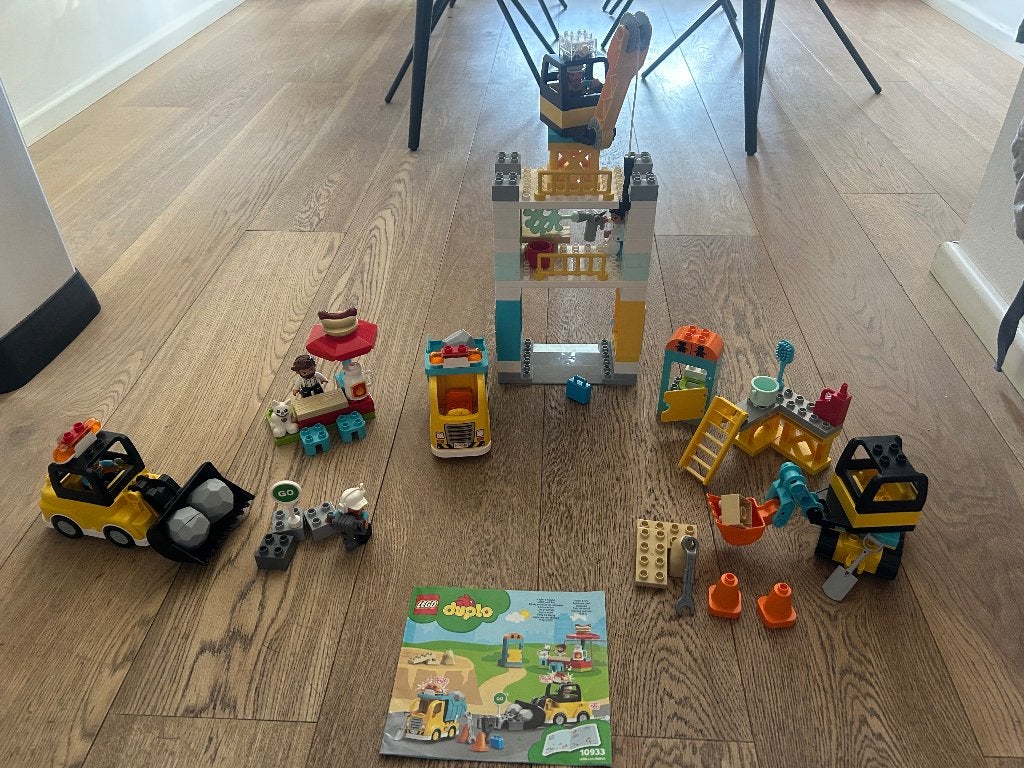 LEGO DUPLO Torenkraan & Bouwterrein 10933, Overige thema's, Ophalen of Verzenden, Zo goed als nieuw, Compleet