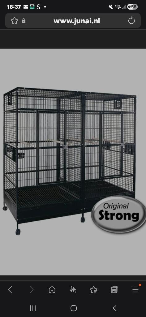 Dieren, Dieren en Toebehoren, Vogels | Hokken en Kooien, Ophalen, Zo goed als nieuw, Aluminium, Vogelkooi