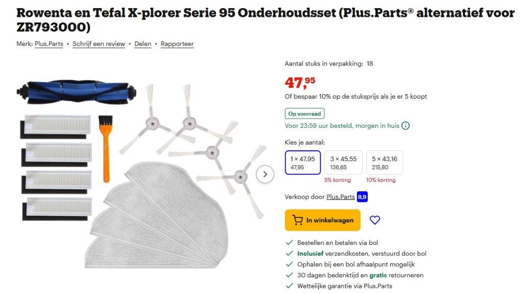 robotstofzuiger accessoires van Rowenta of Tefal X-plorer, Ophalen of Verzenden, Nieuw, Robotstofzuiger, Rowenta