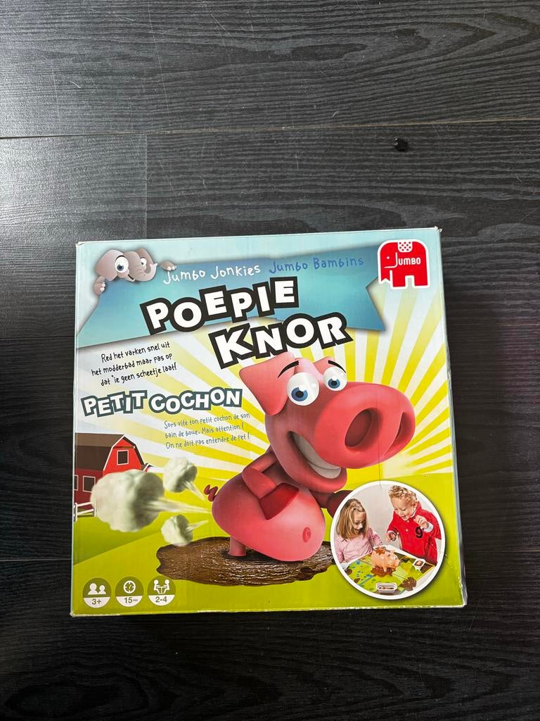 Poepie Knor spel ZGAN - Red het varken uit het modderbad!, Drie of vier spelers, Ophalen of Verzenden, Zo goed als nieuw