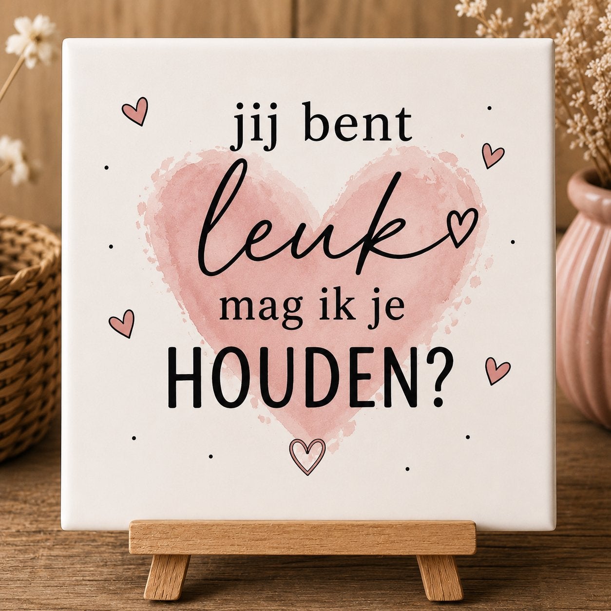 Tegeltje 'Jij bent leuk, mag ik je houden?', Verzenden, Nieuw, 11 cm, 11 cm