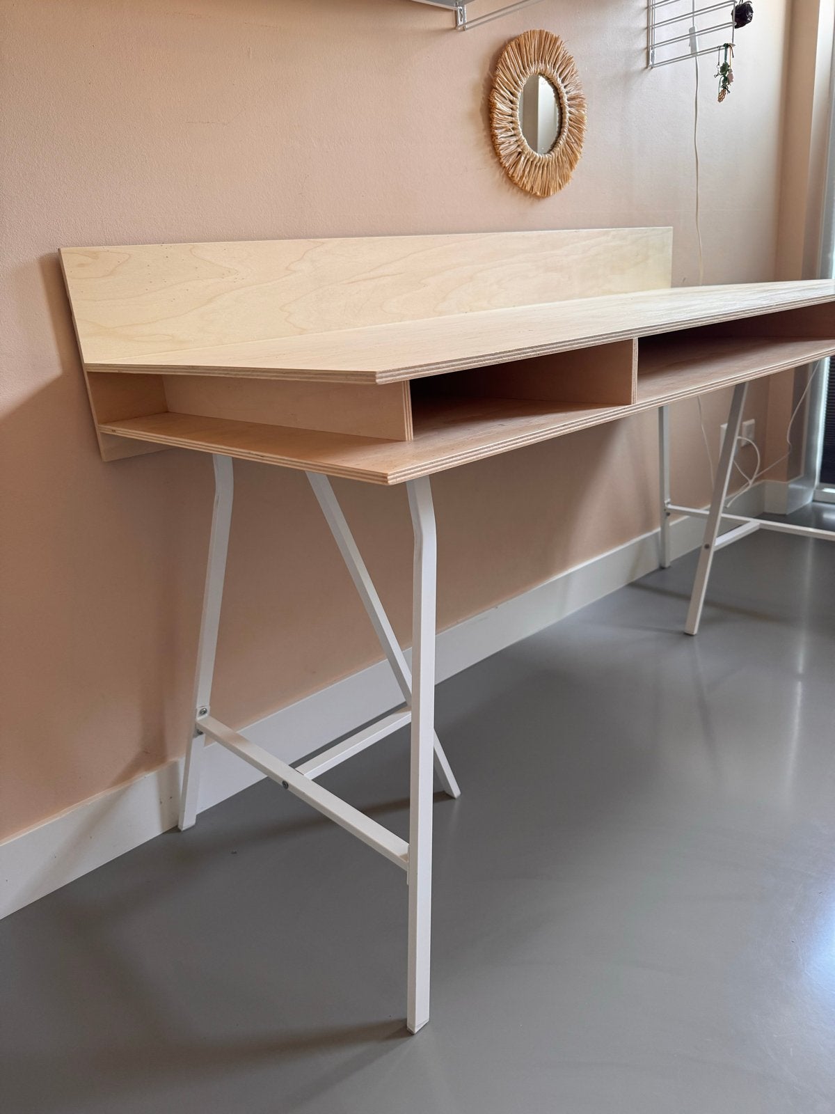 Bureau met opbergruimte, Ophalen, Opbergruimte, 160 cm, Gebruikt