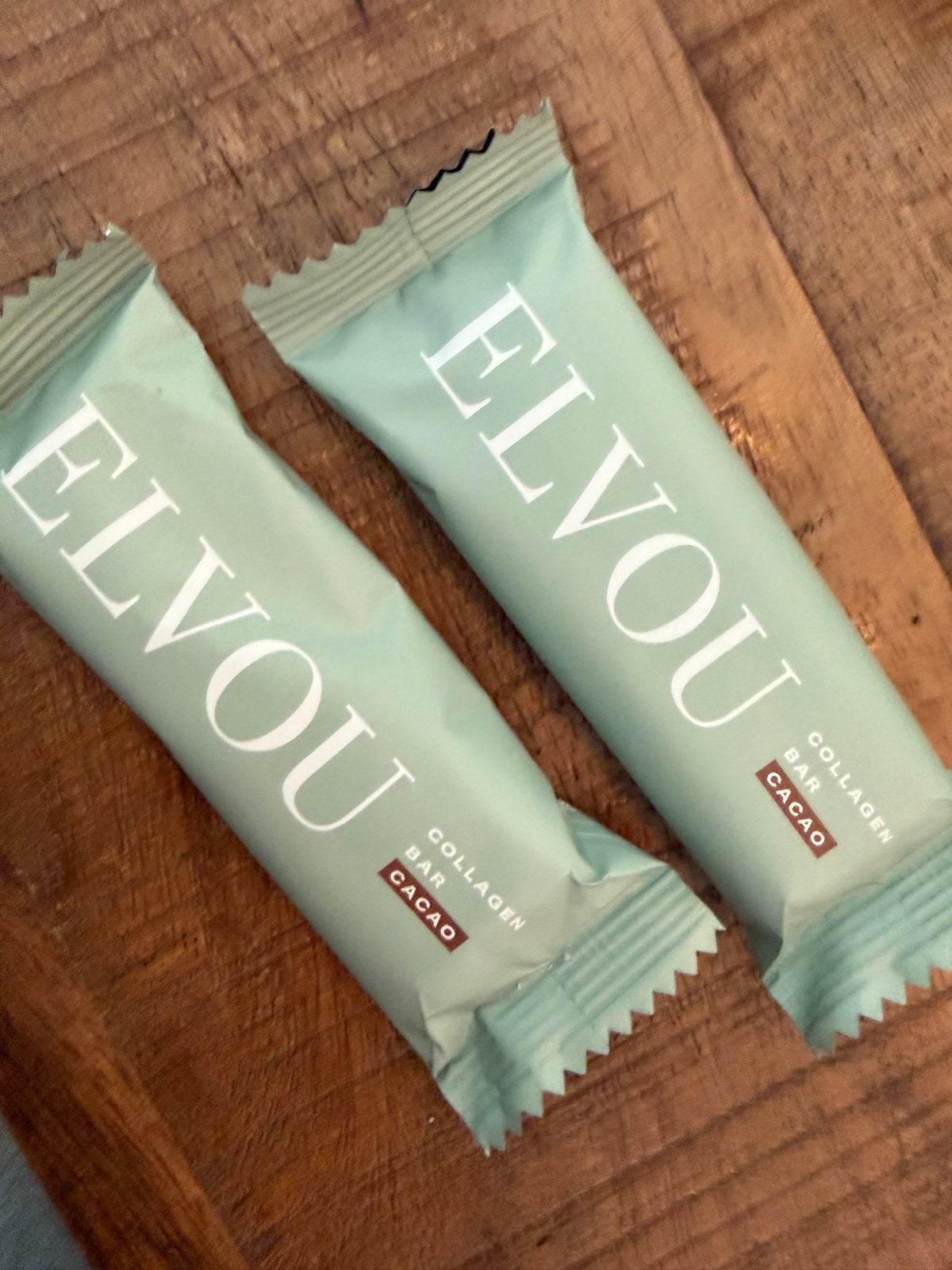 Twee Elvou Collageen Repen Cacao, Ophalen of Verzenden, Nieuw, Overige typen