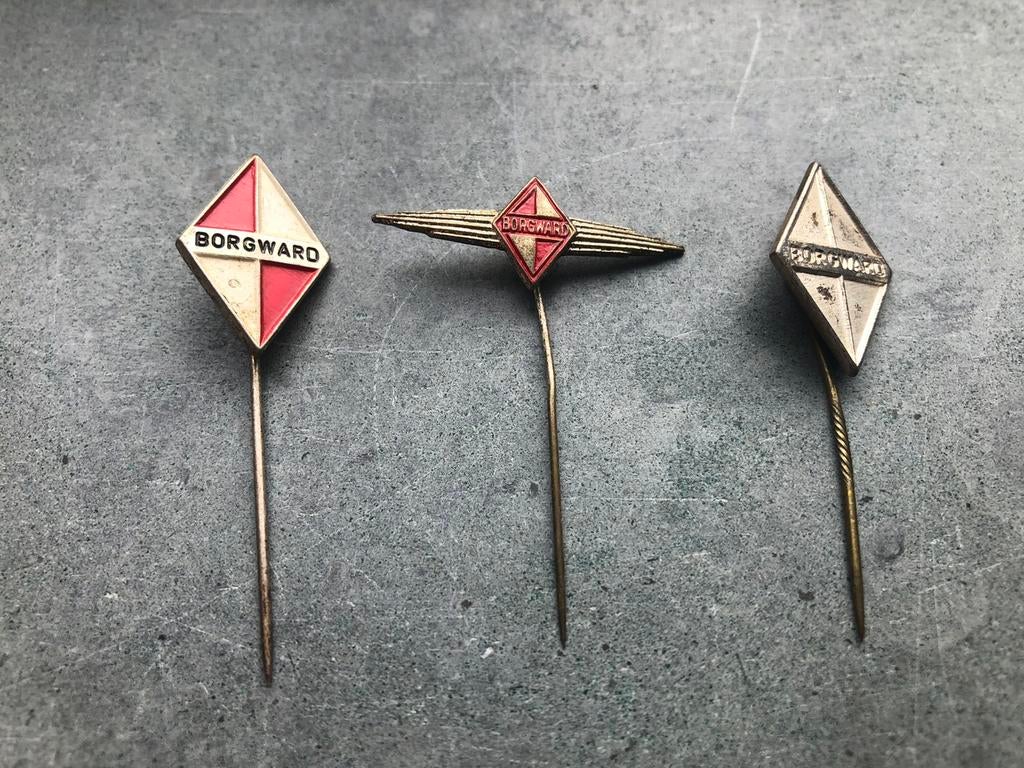 3 oude Borgward speldjes (ook los te koop), Verzamelen, Speldjes, Pins en Buttons, Ophalen of Verzenden, Gebruikt, Merk, Speldje of Pin