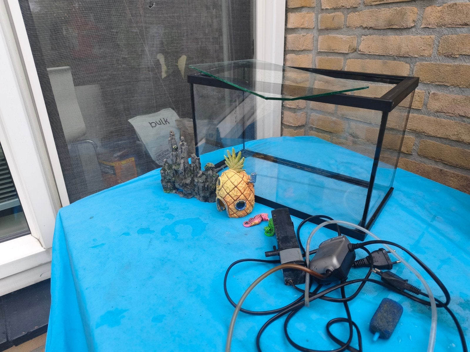 aquarium 40x20x25, Ophalen, Inclusief toebehoren, Gebruikt, Aquariummeubel