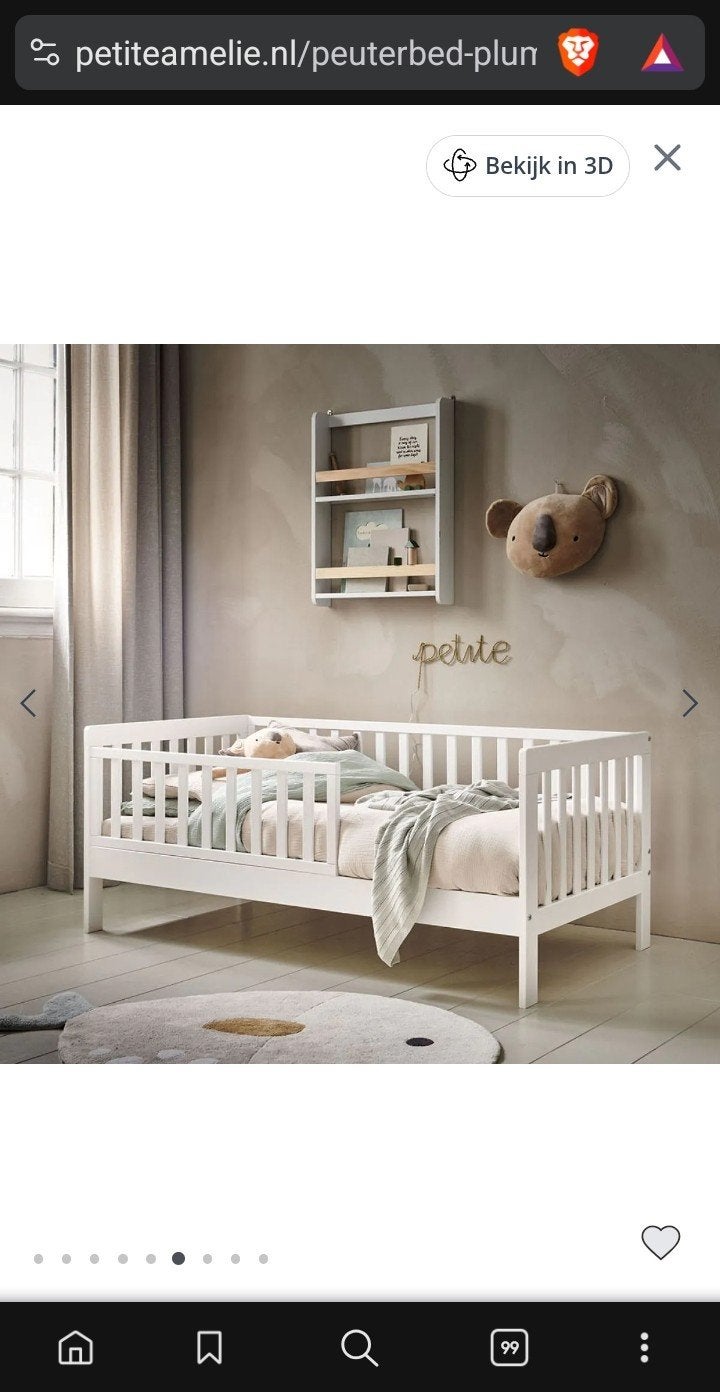 Petite Amelie Peuterbed Plume 140x70 met dekbedhoezen, Kinderen en Baby's, Gebruikt, 70 tot 85 cm, 140 tot 160 cm, Ophalen