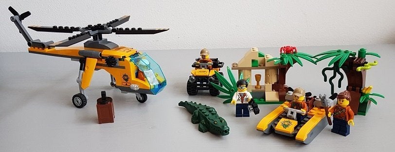 Lego City Jungle vrachthelikopter 60158 en Starter Set 60157, Lego, Ophalen of Verzenden, Compleet, Complete set