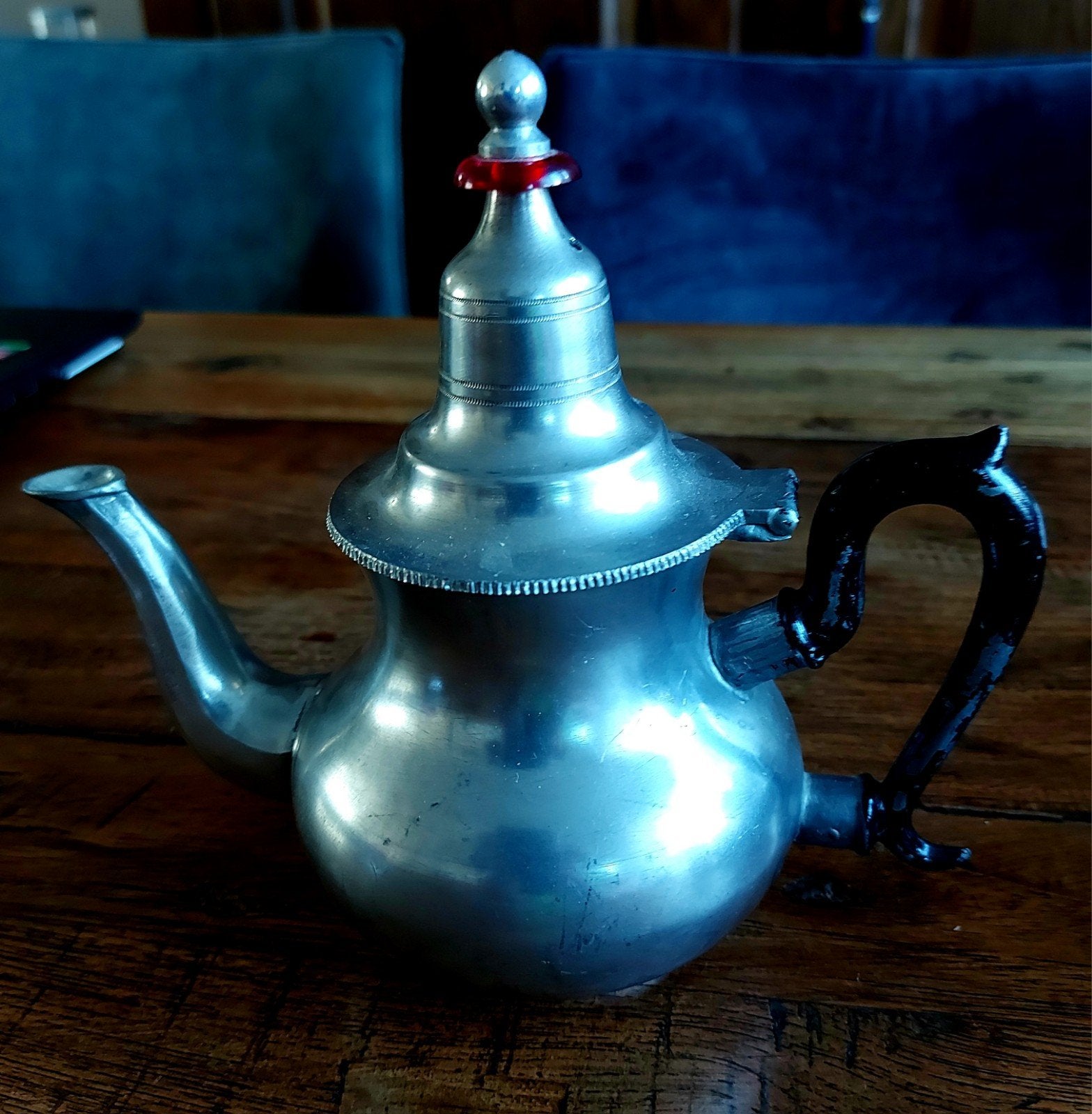 Vintage Tinnen Theepotje - Decoratief en Authentiek, Ophalen of Verzenden