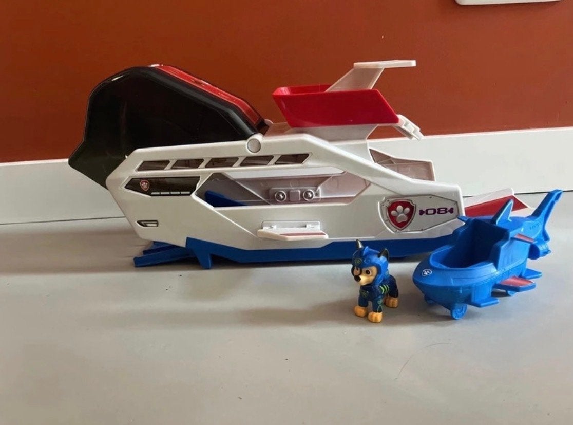 Paw Patrol Walvis Patroller met Chase en voertuig, Kinderen en Baby's, Speelgoed | Actiefiguren, Ophalen of Verzenden, Gebruikt