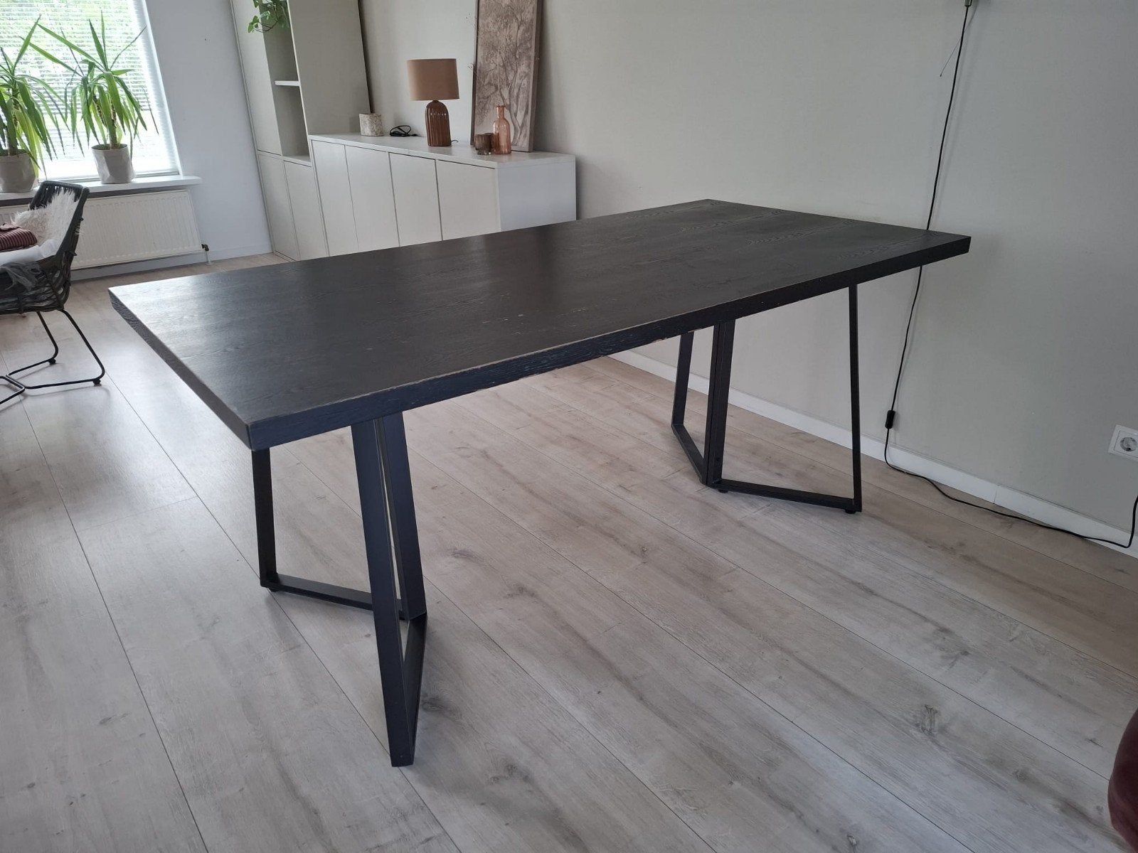 Eettafel zwart 180x90, Ophalen, Gebruikt, 50 tot 100 cm, Vijf personen of meer