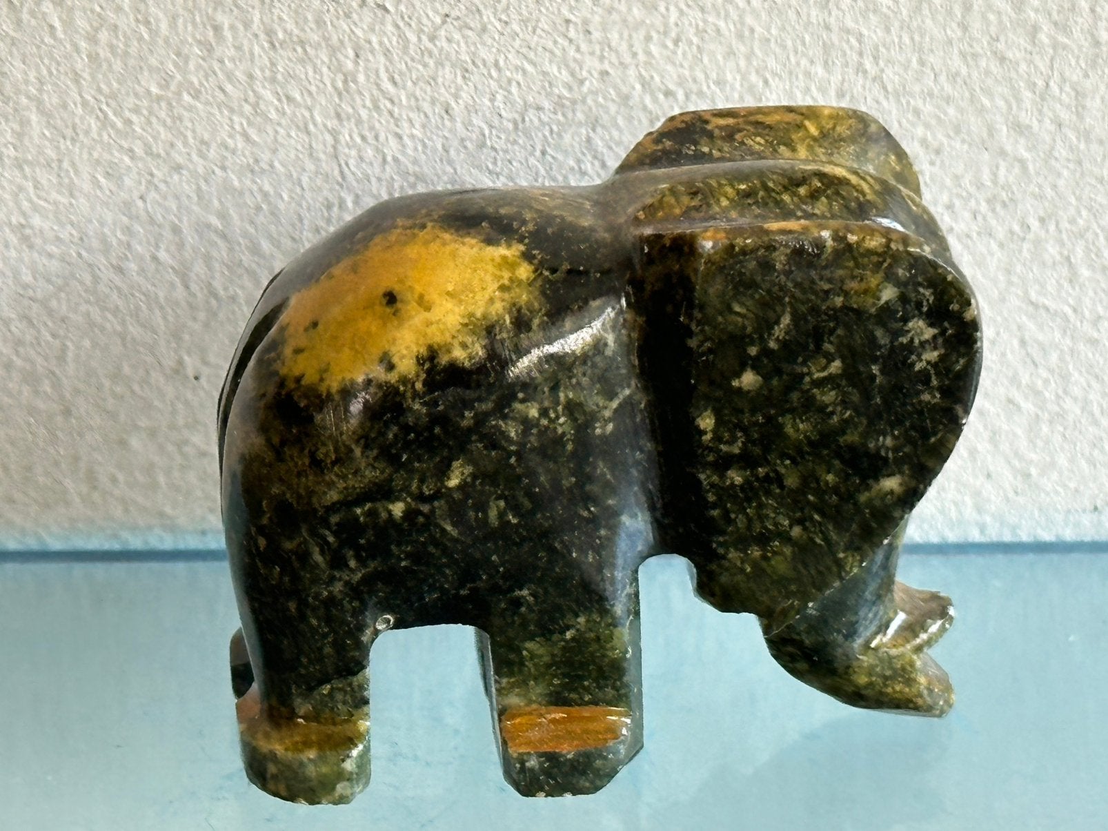 Half edelsteen Kambaba Jaspis olifant beeldje 5/4 cm, Ophalen of Verzenden