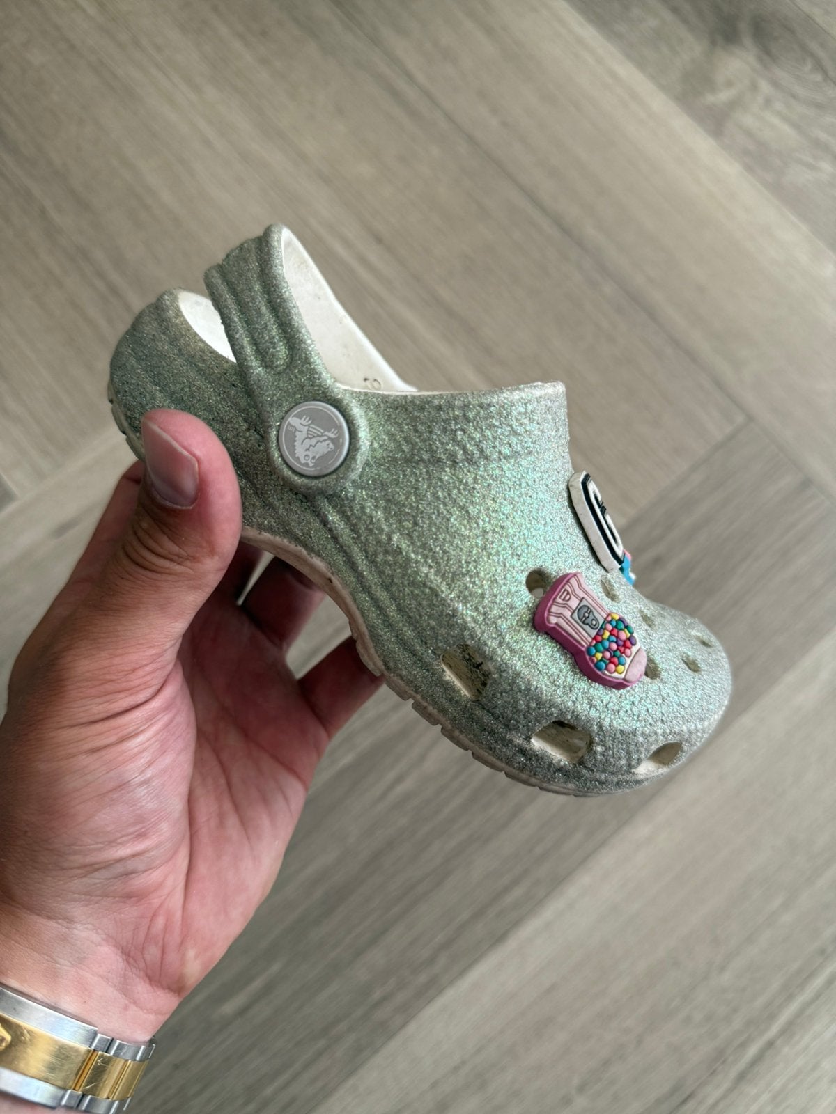 Crocs glitters 27/28 c10, Ophalen of Verzenden, Gebruikt, Meisje, Overige typen