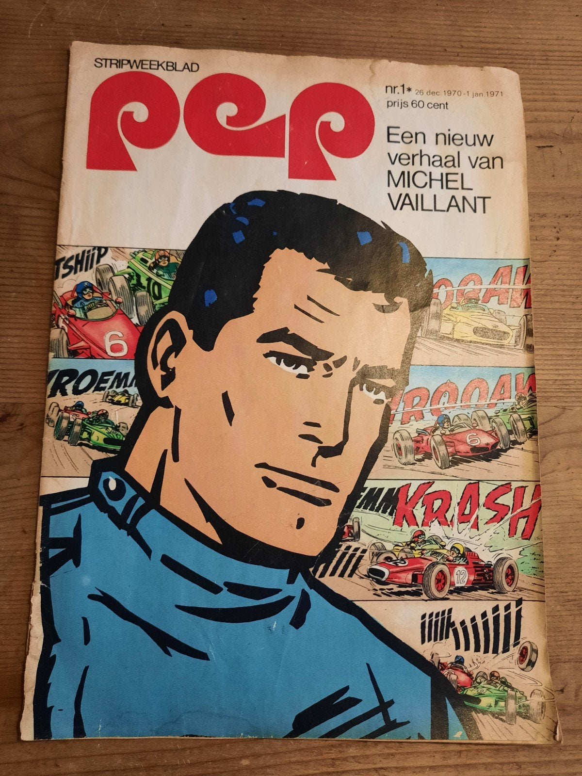 Pep Stripweekblad nr. 1 (dec 1970 - jan 1971), Eén stripboek, Ophalen of Verzenden, Gelezen, Jean Graton (Michel Vaillant)
