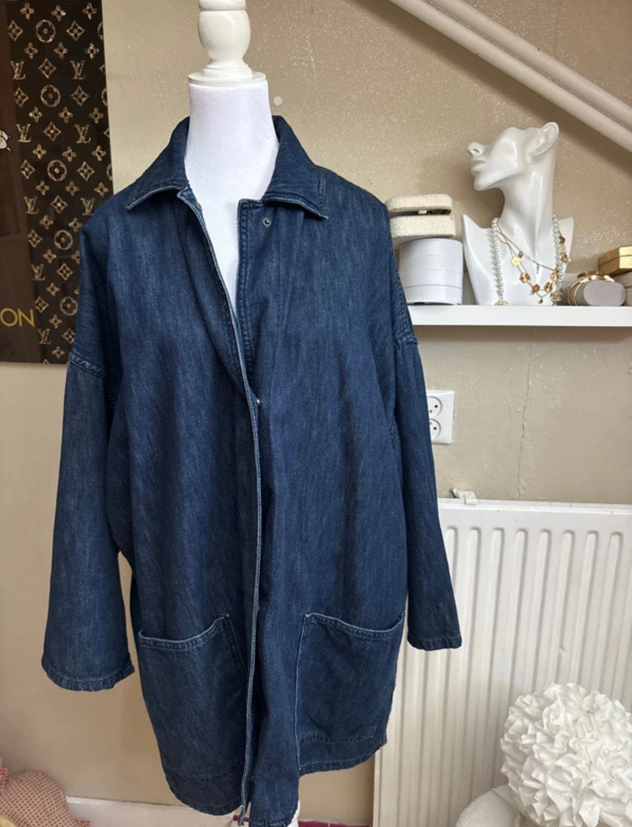 Zara spijkerjas, Ophalen of Verzenden, Zo goed als nieuw, Blauw