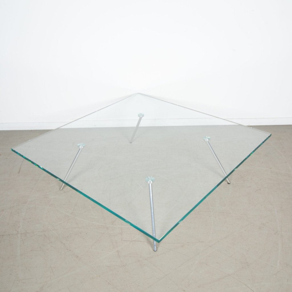 1x Beek Collection Maupertuus Salontafel Glas - Chroom, Niet ingevuld, Zo goed als nieuw, Glas, Minder dan 50 cm